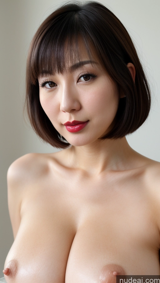 related ai porn images free for Woman One Huge Boobs Beautiful Lipstick Fairer Skin 30s Bobcut Japanese Close-up View Detailed Simple Black Hair