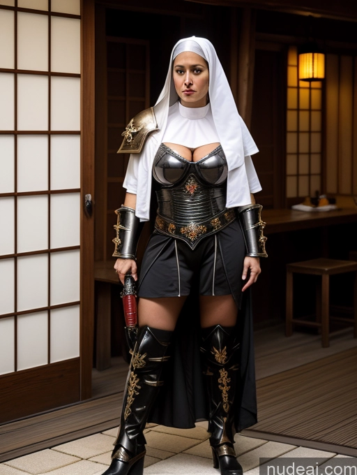 Busty Perfect Boobs Perfect Body Oiled Body Big Hips Sexy Face White Hair Bobcut Japanese Onsen Nun Khorne Cleavage Jewelry 30s Sci-fi Armor Transparent