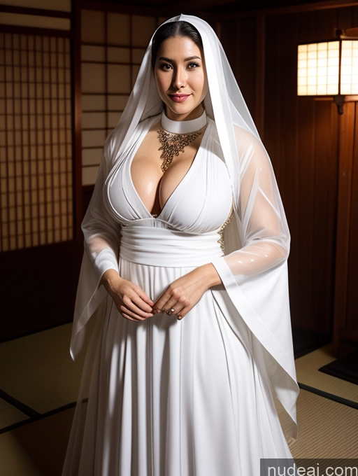 Busty Perfect Boobs Perfect Body Oiled Body Big Hips Sexy Face White Hair Japanese Onsen Khorne Cleavage Jewelry 30s Transparent Nun Curly Hair