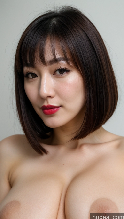 related ai porn images free for Woman One Huge Boobs Beautiful Lipstick Fairer Skin 30s Black Hair Bobcut Korean Close-up View Simple Detailed