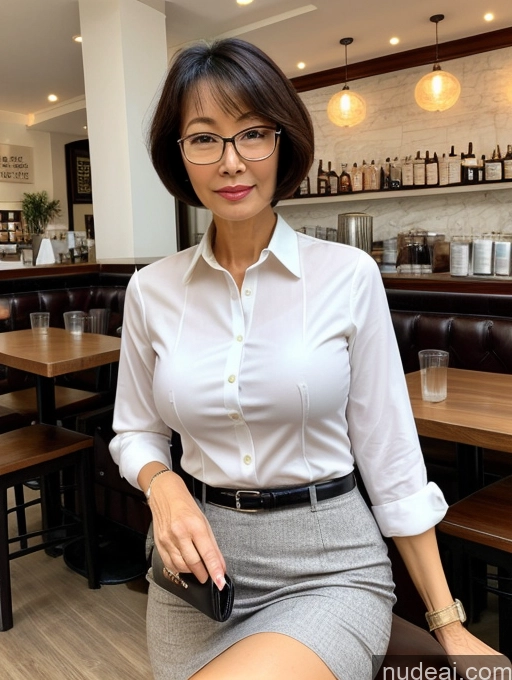 related ai porn images free for Milf Perfect Boobs Perfect Body Beautiful Glasses 50s Short Hair Chinese Cafe Blouse Bra Casual Professor Secretary Shirt Stylish Suit Detailed