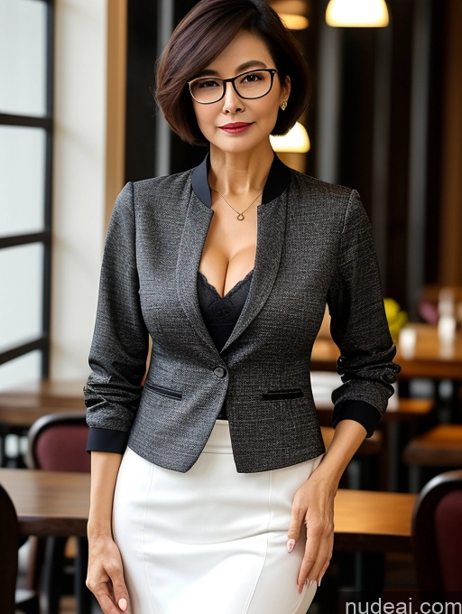 related ai porn images free for Milf Perfect Boobs Perfect Body Glasses Short Hair Chinese Cafe Blouse Bra Casual Professor Secretary Shirt Stylish Suit Detailed Cleavage 70s Dark Lighting Sexy Face