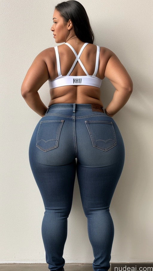 ai nude image of araffe butt lifter in a white bra top and jeans pics of Athlete Big Hips Big Ass Jeans