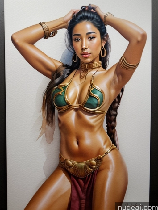 related ai porn images free for 20s Black Hair Long Hair Thai Nude Front View Tanned Skin Jewelry Woman Slavekini, Aka Slave Leia Outfit Watercolor