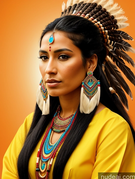 related ai porn images free for 20s Black Hair Long Hair Front View Tanned Skin Jewelry Woman Native American Traditional Illustration