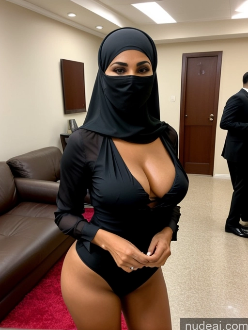 related ai porn images free for Milf Two Perfect Boobs Beautiful Perfect Body Short Hair Dark Skin Arabic Party Blouse High Heels Niqab Suit Cleavage Partially Nude Detailed Sexy Face 70s