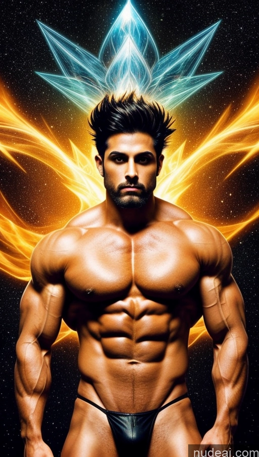 related ai porn images free for Sari Several Powering Up Surrealist Busty Muscular Abs Bodybuilder Super Saiyan 4