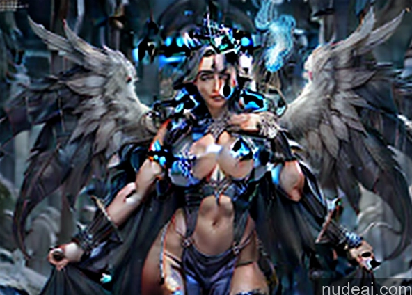 ai nude image of a close up of a woman with wings on a throne pics of Sari Several Powering Up Surrealist Busty Muscular Abs Bodybuilder Dynamic View Shower Death Knight Regal Has Wings