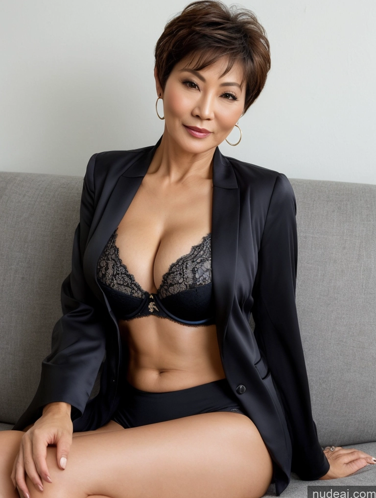 related ai porn images free for Milf Two Busty Perfect Boobs Beautiful Perfect Body Short Hair 60s Chinese Couch Blouse Bra Jacket Cleavage Dark Lighting Detailed Sexy Face Suit Stylish