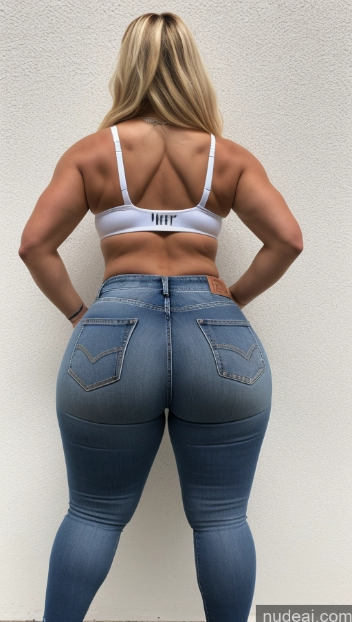 ai nude image of araffe butt lifter in jeans showing off her butt pics of Athlete Big Ass Big Hips Jeans Blonde