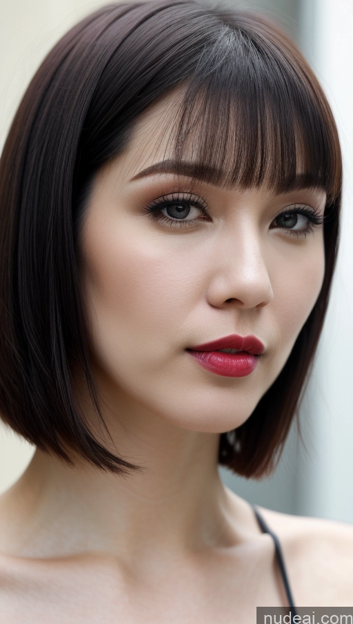 related ai porn images free for Woman One Beautiful Lipstick Fairer Skin 30s Black Hair Vietnamese Close-up View Simple Detailed Short Hair Huge Boobs Kilt