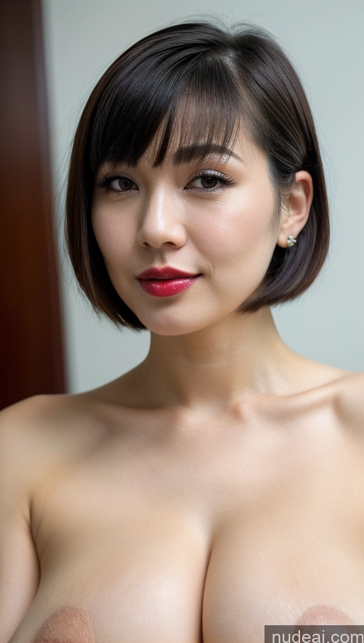 related ai porn images free for Woman One Huge Boobs Beautiful Lipstick Fairer Skin 30s Black Hair Close-up View Simple Detailed Short Hair Vietnamese