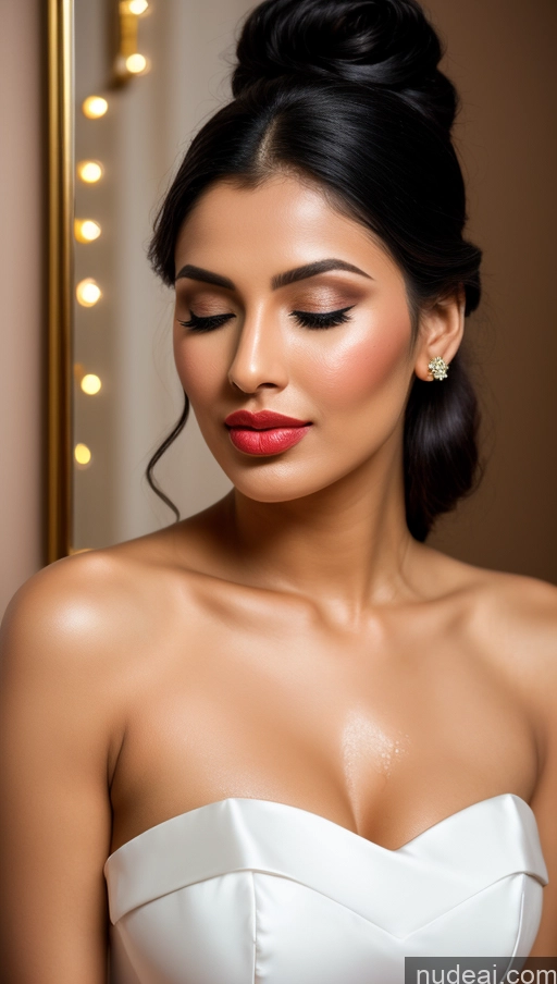 ai nude image of araffed woman in a white dress with a red lip and a white dress pics of Woman Beautiful Lipstick Oiled Body Orgasm Pouting Lips Black Hair Ponytail Indian 3d Traditional Wedding Diamond Jewelry Gold Jewelry Bright Lighting Sexy Face 20s