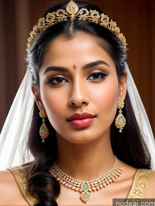 ai nude image of a close up of a woman wearing a wedding dress and jewelry pics of Woman Beautiful Lipstick Oiled Body 18 Pouting Lips Black Hair Ponytail Indian 3d Traditional Wedding Diamond Jewelry Gold Jewelry Jewelry Pearl Jewelry Bright Lighting Sexy Face Sari Angel