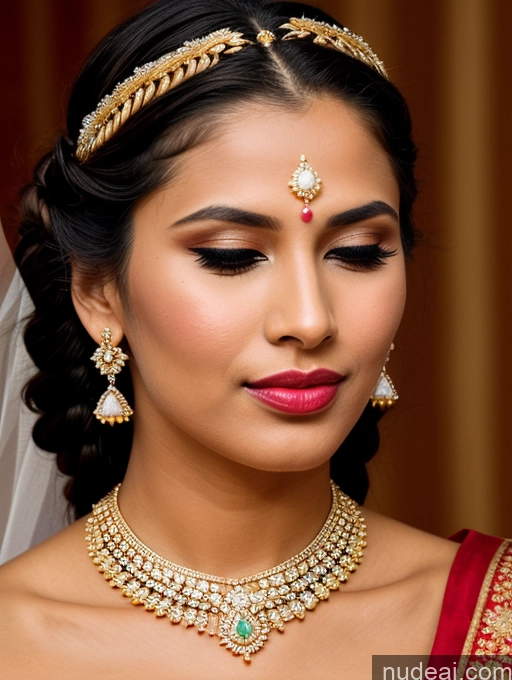 ai nude image of a close up of a woman wearing a necklace and earrings pics of Beautiful Lipstick Oiled Body 18 Pouting Lips Black Hair Indian Traditional Wedding Diamond Jewelry Gold Jewelry Jewelry Pearl Jewelry Bright Lighting Sexy Face Sari Angel Vintage Miss Universe Model Braided Casual Orgasm