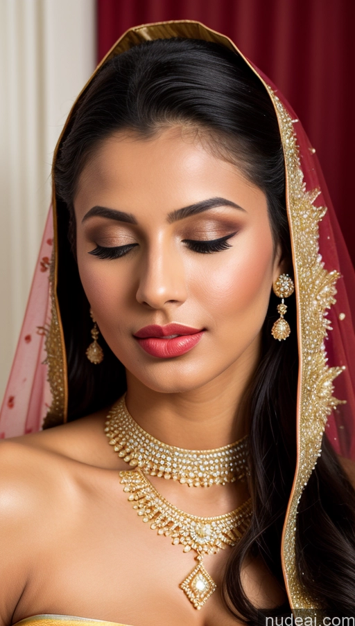 ai nude image of araffe woman in a bridal dress with a veil and jewelry pics of Beautiful Lipstick Oiled Body 18 Pouting Lips Ponytail Vintage Angel Sari Traditional Wedding Diamond Jewelry Gold Jewelry Jewelry Pearl Jewelry Bright Lighting Sexy Face Orgasm Cleavage German