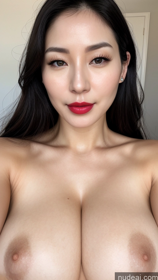 related ai porn images free for Woman One Huge Boobs Beautiful Lipstick Fairer Skin 30s Black Hair Close-up View Simple Korean Slicked