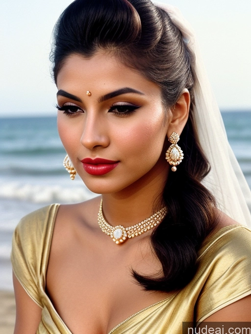 ai nude image of arafed woman in a gold dress with a veil and jewelry pics of Beautiful Lipstick Muscular Oiled Body 18 Orgasm Pouting Lips Ponytail Indian Vintage 60s 70s 80s 90s Angel Sari Traditional Wedding Cleavage Diamond Jewelry Gold Jewelry Jewelry Pearl Jewelry Sexy Face Perfect Boobs