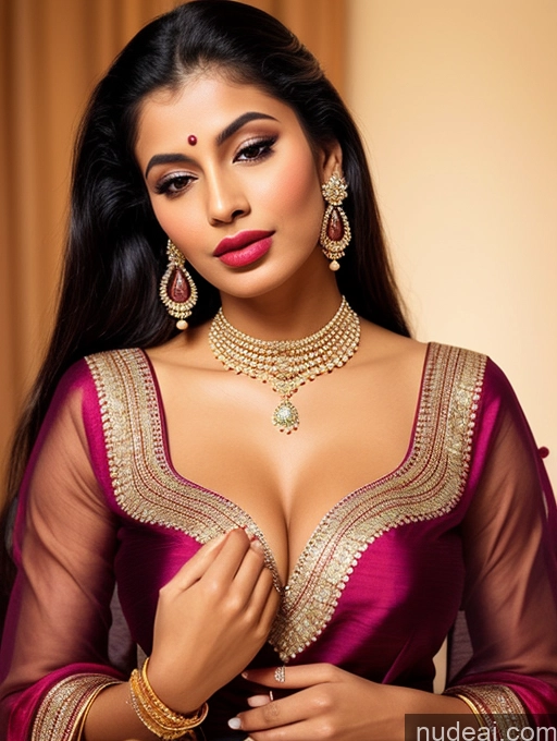 ai nude image of a close up of a woman wearing a purple dress and jewelry pics of Beautiful Lipstick Muscular Oiled Body 18 Pouting Lips Ponytail Indian Vintage 60s 70s 80s 90s Angel Sari Traditional Wedding Cleavage Diamond Jewelry Gold Jewelry Jewelry Pearl Jewelry Sexy Face Perfect Boobs Orgasm