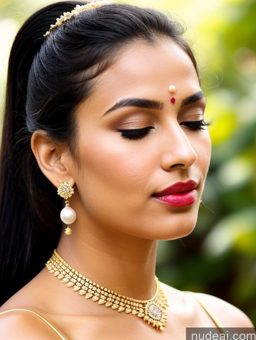 ai nude image of a close up of a woman wearing a necklace and earrings pics of Beautiful Lipstick Muscular Oiled Body 18 Pouting Lips Ponytail Indian Vintage 60s 70s 80s 90s Angel Sari Traditional Wedding Cleavage Diamond Jewelry Gold Jewelry Jewelry Pearl Jewelry Sexy Face Perfect Boobs Orgasm