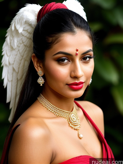 ai nude image of arafed woman with a red dress and white wings on her head pics of Beautiful Lipstick Muscular Oiled Body 18 Pouting Lips Ponytail Indian Vintage 60s 70s 80s 90s Angel Sari Traditional Wedding Cleavage Diamond Jewelry Gold Jewelry Jewelry Pearl Jewelry Sexy Face Perfect Boobs Orgasm