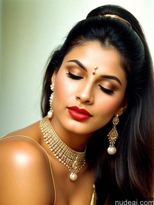 ai nude image of araffe woman with a red lip and a gold choke and earrings pics of Beautiful Lipstick Muscular Oiled Body 18 Pouting Lips Ponytail Indian Vintage 60s 70s 80s 90s Angel Sari Traditional Wedding Cleavage Diamond Jewelry Gold Jewelry Jewelry Pearl Jewelry Sexy Face Perfect Boobs Orgasm