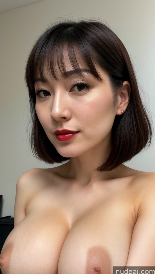 related ai porn images free for Woman One Beautiful Lipstick Fairer Skin 30s Black Hair Simple Detailed Huge Boobs Japanese Bobcut Close-up View