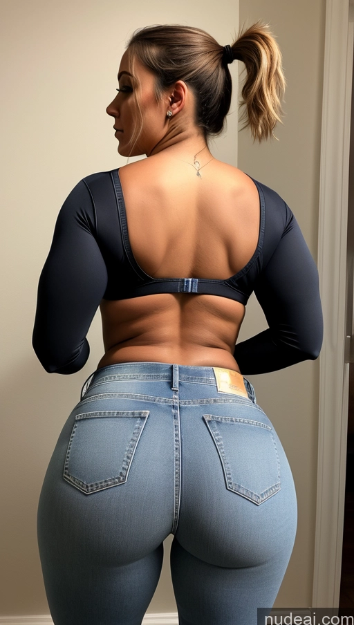 ai nude image of araffe butt - bari woman in tight jeans showing off her butt pics of Athlete Big Ass Big Hips Jeans Pigtails