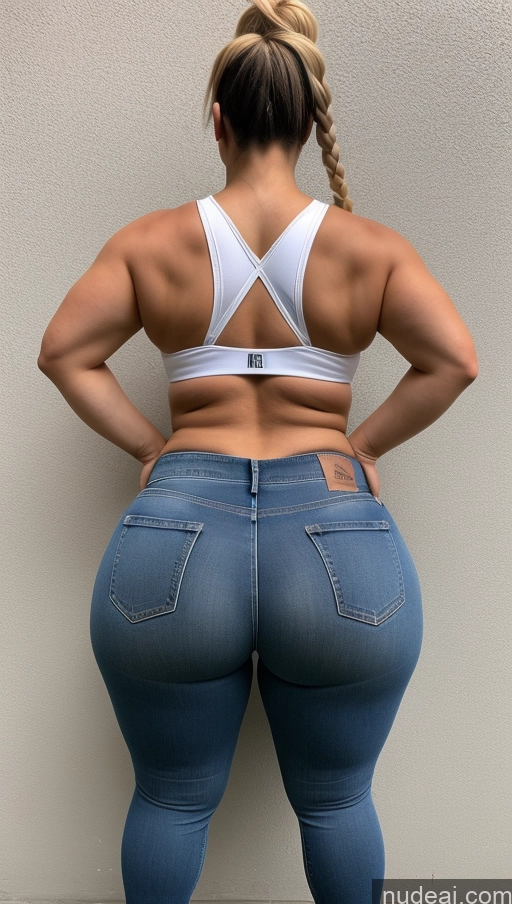 ai nude image of araffe butt lifter in jeans showing off her butt pics of Athlete Big Ass Big Hips Jeans Pigtails