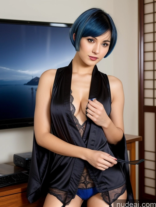 related ai porn images free for Short Hair 18 Seductive Blue Hair Close-up View Gaming Goth Kimono Micro Skirt Panties Salwar