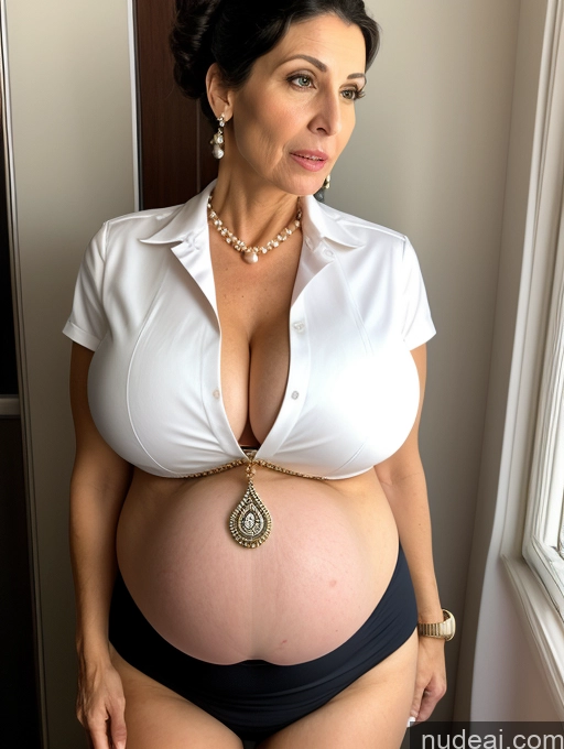 related ai porn images free for Huge Boobs Short Skinny Pregnant 50s Shocked Black Hair Hair Bun Jewish Flight Attendant Pearl Jewelry Milf