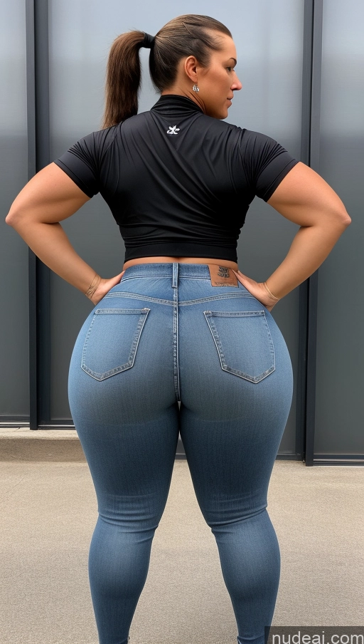 ai nude image of araffe butt - bari woman in jeans and high heels standing in front of a building pics of Big Ass Big Hips Athlete Jeans Ponytail