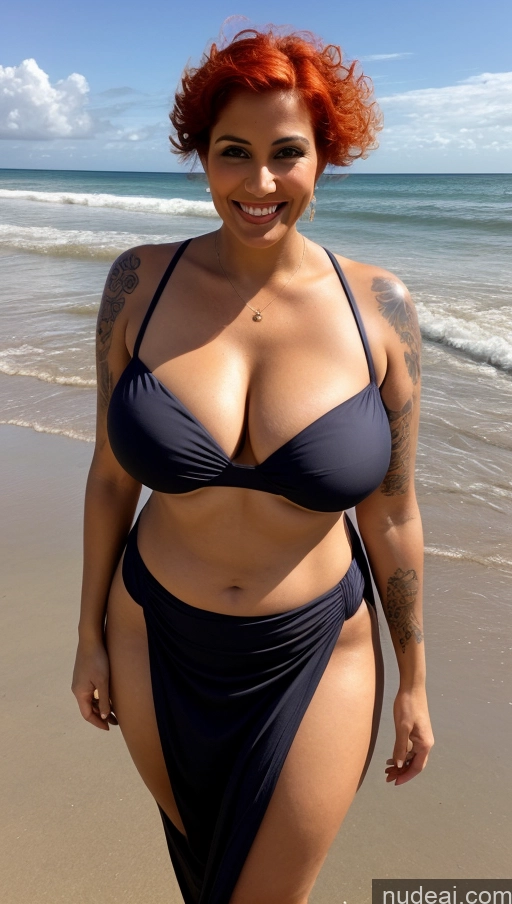 ai nude image of arafed woman in a black bikini standing on the beach pics of Milf Busty Beautiful Tattoos Big Ass Big Hips Tall Dark Skin 40s Sexy Face Pixie Indian Front View T-pose Witch Perfect Body Beach Bikini Happy Long Skirt Ginger Perfect Boobs