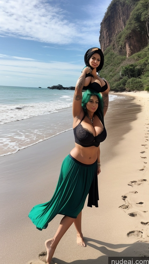 ai nude image of pregnant woman carrying a child on her back on a beach pics of Milf Busty Beautiful Tattoos Big Ass Big Hips Tall Dark Skin Sexy Face Pixie Indian Front View T-pose Witch Perfect Body Beach 50s Bra Huge Boobs Long Skirt Green Hair