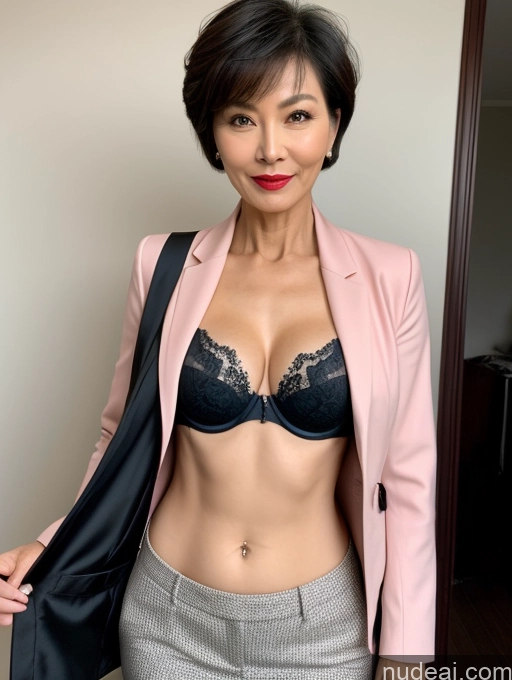 related ai porn images free for Milf Perfect Boobs Perfect Body Beautiful Lipstick 60s Sexy Face Short Hair Chinese Bra Jacket Suit Stylish Professor Secretary Dark Lighting Detailed