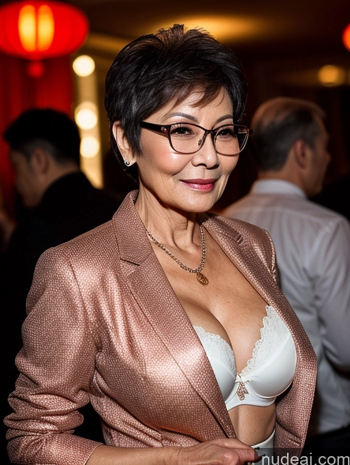 related ai porn images free for Milf Perfect Boobs Beautiful Glasses Perfect Body Pixie Chinese Blouse Bra Jacket Stylish Suit Cleavage Dark Lighting Detailed Party 70s