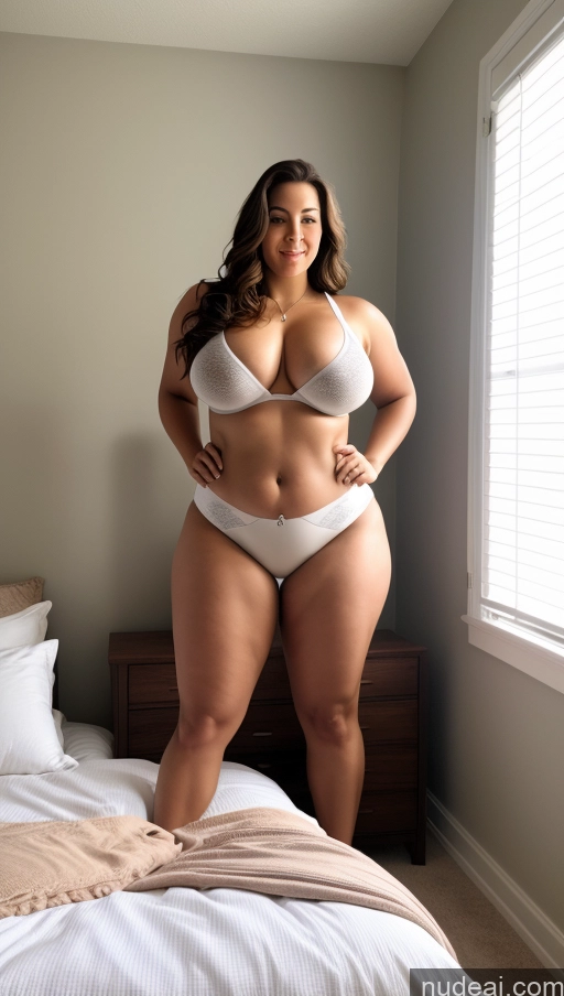 ai nude image of araffe woman in white underwear standing on a bed in a bedroom pics of Big Hips Big Ass Athlete Bedroom Perfect Boobs Underwear