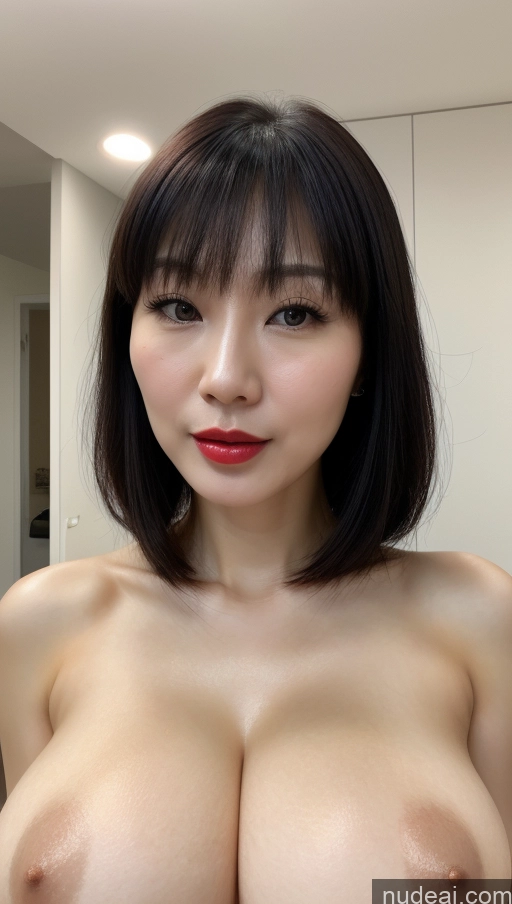 related ai porn images free for Woman Huge Boobs Beautiful Lipstick Fairer Skin 30s Black Hair Simple Detailed One Close-up View Chinese Bangs