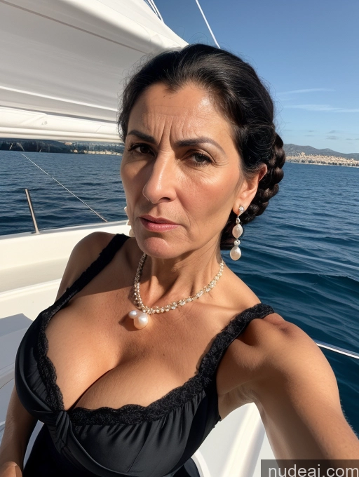 related ai porn images free for Milf Huge Boobs Skinny Short 50s Angry Shocked Black Hair Hair Bun Jewish Front View Dress Traditional Victorian Pearl Jewelry Yacht