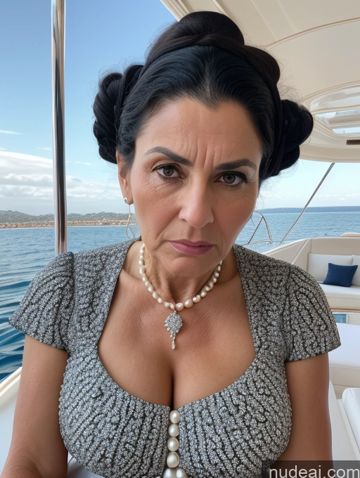 related ai porn images free for Milf Huge Boobs Skinny Short 50s Angry Shocked Black Hair Hair Bun Jewish Front View Dress Traditional Victorian Pearl Jewelry Yacht