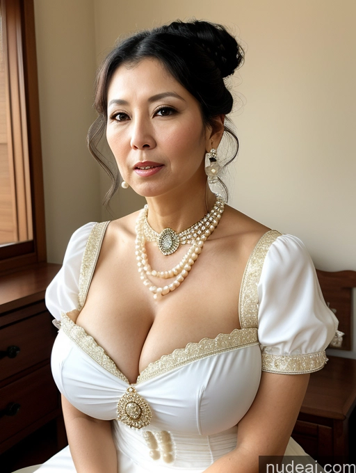 related ai porn images free for Milf Huge Boobs Skinny Short 50s Shocked Black Hair Hair Bun Front View Dress Traditional Victorian Pearl Jewelry Sad Bedroom Japanese