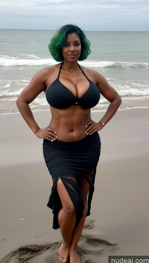 related ai porn images free for Milf Busty Huge Boobs Beautiful Big Ass Abs Big Hips Tall Perfect Body Dark Skin 50s Pixie Indian Beach Front View T-pose Bikini Long Skirt Detailed Sexy Face Dark Lighting Green Hair