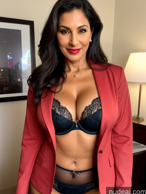 ai nude image of sexy woman in a red blazer and black panties posing for a picture pics of Milf Perfect Boobs Beautiful Lipstick Perfect Body Dark Skin 50s Persian Party Bra Jacket Professor Secretary Stylish Suit Cleavage Detailed Sexy Face Two