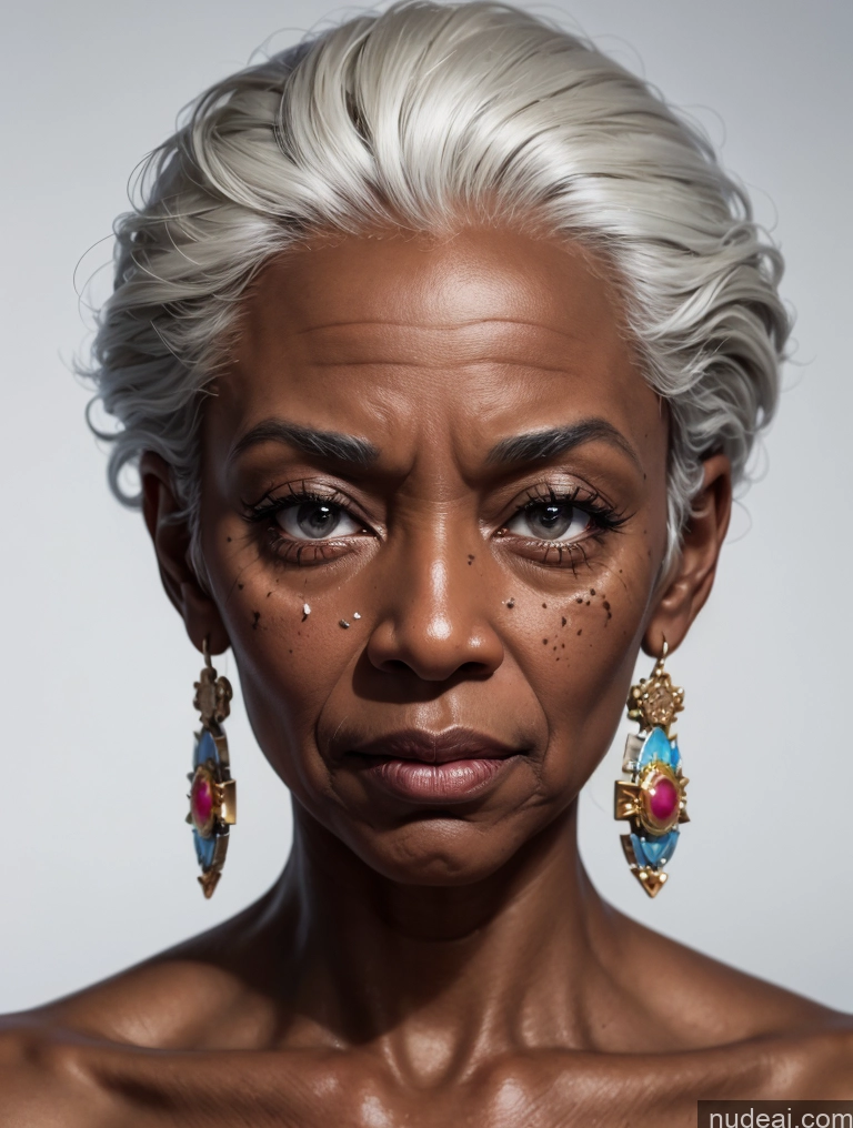 ai nude image of there is a woman with freckles on her face and a freckle on her face pics of 80s Black Skin Detail (beta) Holding Panties Skinny