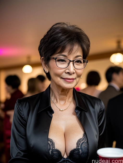 related ai porn images free for Milf Perfect Boobs Beautiful Glasses Perfect Body 70s Pixie Party Blouse Bra Jacket Stylish Suit Cleavage Dark Lighting Detailed Korean