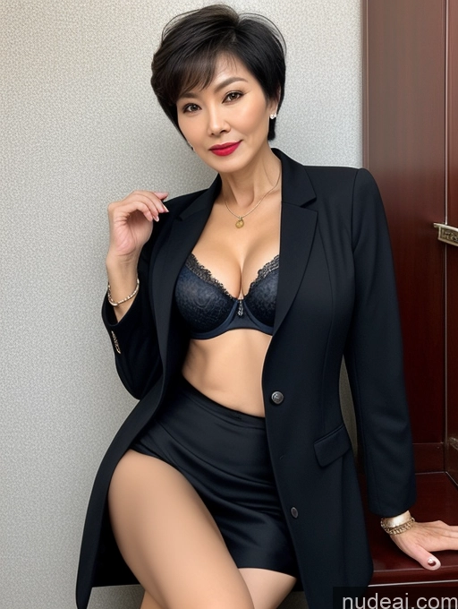 related ai porn images free for Milf Perfect Boobs Beautiful Lipstick Perfect Body Short Hair 60s Chinese Bra Jacket Professor Secretary Stylish Suit Dark Lighting Detailed Sexy Face