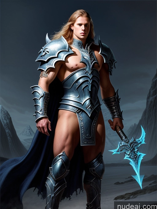 ai nude image of arafed female warrior with sword and armor posing for a picture pics of Lingerie Model One 20s Ginger Scandinavian Front View Art By Boris Vallejo Boris Vallejo Art Style Death Knight Complete Nude Front Facing Full Body Small Tits Beautiful Small Ass Muscular Long Legs Perfect Body