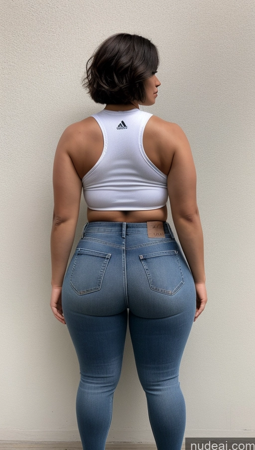 ai nude image of araffe butt lifter in jeans and a white tank top pics of Athlete Big Hips Big Ass Jeans Bobcut