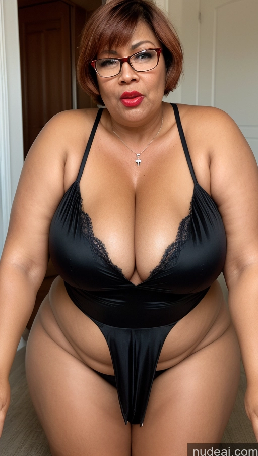 ai nude image of there is a woman in a black lingerie posing for a picture pics of Milf Huge Boobs Glasses Lipstick Big Ass Fat Short Hair Tanned Skin Oiled Body 50s Serious Orgasm Angry Brazilian Skin Detail (beta) Bending Over Devil Pajamas Cleavage Jewelry Detailed Dark Skin Ginger