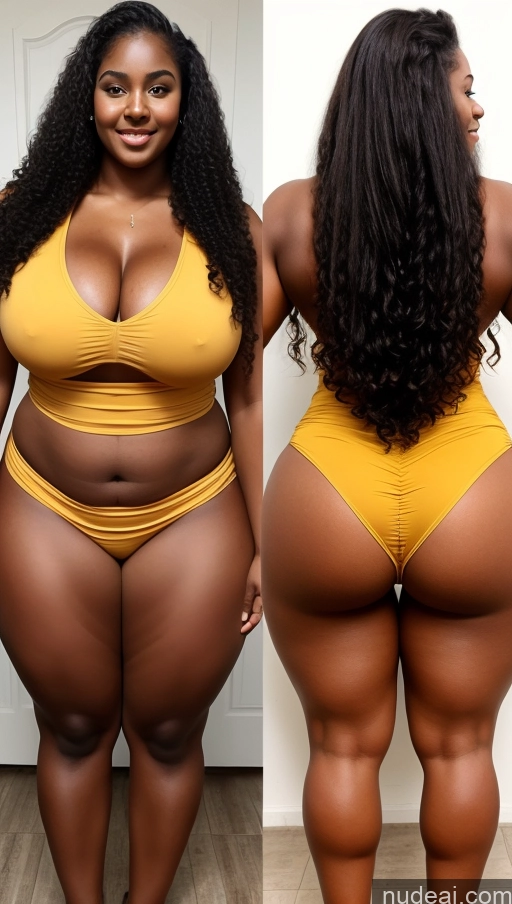 ai nude image of a woman in a yellow bikini top and a black woman in a yellow bikini top pics of Huge Boobs Muscular Big Ass Abs Chubby 18 Long Hair Dress Ethiopian